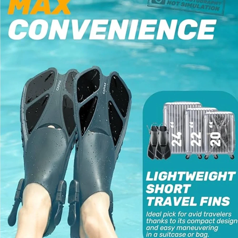 CAPAS Black Snorkeling Fins